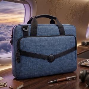 Elite Voyager 15.6″ Executive Laptop Briefcase – Weather-Resistant Melange Blue