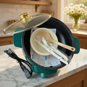 Elite 3.5L Non-Stick Electric Deep Skillet & Hot Pot with Granite Coating