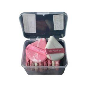 Teardrop Makeup Powder Puff Set – Soft Dual-Use Cosmetic Sponges with Aesthetic Marbled Pattern and Integrated Finger Strap – Includes Clear Storage Case