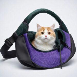 Breathable Mesh Pet Sling Carrier – Hands-Free Travel Bag for Cats and Small Dogs with Adjustable Padded Shoulder Strap and Safety Clip