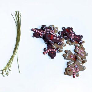 Festive Gingerbread Man & Woman Christmas Ornaments Set – Soft PVC Shatterproof Holiday Tree Decorations with Gold Hanging Strings (Assorted Bulk Pack)