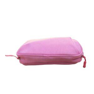 Multi-Compartment Portable Travel Toiletry & Cosmetic Organizer – Large Capacity Makeup Storage Bag with Top Handle and Wide-Open Dual Zipper (Soft Pink)