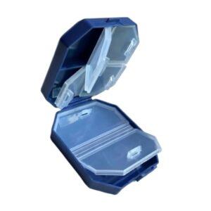 Portable 6-Compartment Folding Pill Organizer – Octagonal Travel Medicine Case with Independent Lids and Secure Latch for Vitamins, Supplements, and Daily Meds