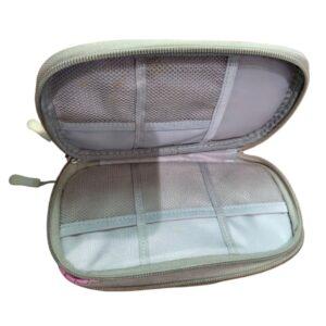 Lavender Shimmer Mermaid Scale Travel Organizer – Multi-Compartment Tech & Cosmetic Pouch with Dual Zippers and Internal Mesh Pockets