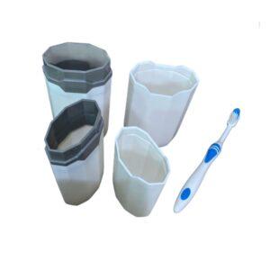 Portable Multipurpose Travel Storage Case – Octagonal Protective Box for Cutlery, Toothbrushes, and Stationery – Slim Lightweight Interlocking Container