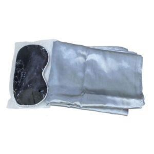 Luxury Satin Sleep Set – Standard Size Pillowcase and Contoured Eye Mask for Hair and Skin Health – Friction-Reducing Sleep Kit