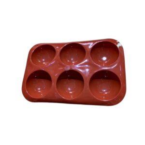 6-Cavity Round Silicone Mold – Flexible Non-Stick Tray for Baking Muffins, Cupcakes, Cheesecakes, Soap, and Resin Crafts (Assorted Colors)