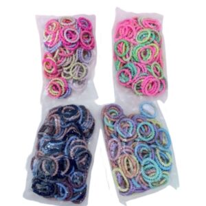 400-Piece Girls’ Seamless Elastic Hair Ties – Soft, No-Damage Mini Ponytail Holders for Kids and Toddlers – Multicolored Value Pack