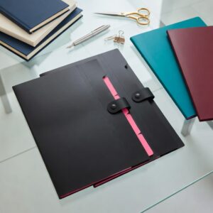 Professional Expanding Accordion File Folder – 5-Pocket Document Organizer with Multi-Color Tab Dividers and Secure Snap Closure