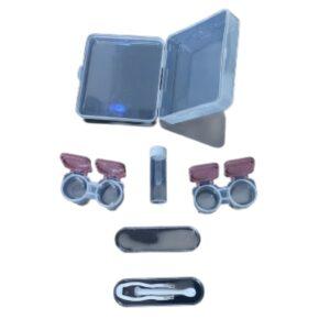 Universal Contact Lens Travel Kit – Portable Eye Care Storage Box with Dual Cases, Solution Vial, and Hygienic Applicator Tools