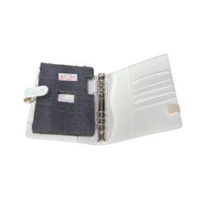 Premium A5 PU Leather 6-Ring Binder Cover – Elegant Marble Pattern Notebook Organizer for Budgeting, Planning, and Journaling (White Marble)