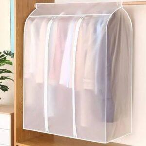 Translucent PEVA Hanging Garment Bag – Dustproof & Moisture-Proof Closet Storage Cover with Full Zipper – Large Capacity Suit and Shirt Protector for Seasonal Storage